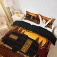 thumbnail image 3 of Catabedysis Leopard Print Camper Twin Duvet Cover For Girls,Sunset Silhouette Print Twin Bedding,Multicolor,Black Reversible,2 Pieces,1 Duvet Cover and 1 Pillowcase, 3 of 6