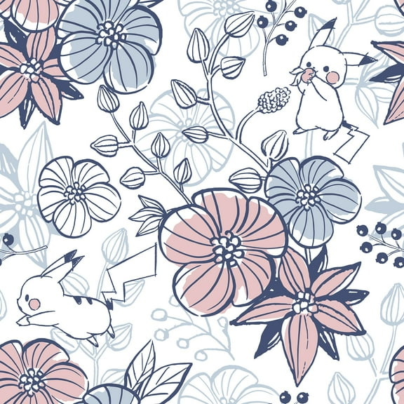 Pokémon Pikachu Floral Peel & Stick Wallpaper