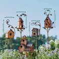 thumbnail image 4 of 1pc Metal Bird House With Pole Metal Garden Bird House Birdhouse Decoration Ornament Castle Metal Style, 4 of 4