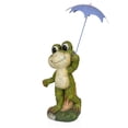 thumbnail image 2 of Alpine Corporation Smiling Frog with Purple Umbrella Statue, 2 of 5