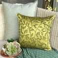 thumbnail image 3 of Cushion Cover Sofa, Green Pillow Covers, Beaded Leaf Tropical Theme Pillows Cover, 14x14 inch (35x35 cm) Pillow Cover, Square Silk Pillows Covers for Couch, Floral - Tropical, 3 of 10