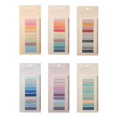 

Morandi index sticker loose- ruler sticky sticker PET transparent student stationery mark message memo book 6 cards