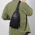 thumbnail image 5 of Men's Large Crossbody Chest Bag, Water-Resistant Sling Pack with USB Port, Anti-Theft Travel Shoulder Bag for Outdoors, Holds 7.9-Inch Tablet, 5 of 9
