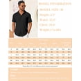 thumbnail image 4 of COOFANDY Mens Waffle Shirts Short Sleeve Button Down Untucked Shirt Summer Wedding Shirt, 4 of 7