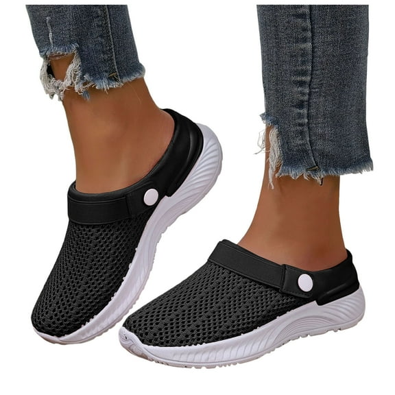 Womens Orthopedic Mules Clogs with Back Straps Summer Breathable Mesh Walking Slip on Sneakers Sandals