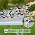 thumbnail image 6 of Boston Terriers and Pioneer Flower Square Fitted Tablecloth with Elastic Edge,Square Table Cover,Washable Elastic Table Cover for Home Kitchen Party Decor 34"x34", 6 of 6