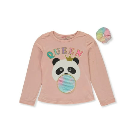 

Dreamstar Girls 2-Piece L/S Panda Queen 3D Sweatshirt With Scrunchie - coral 2t (Toddler)
