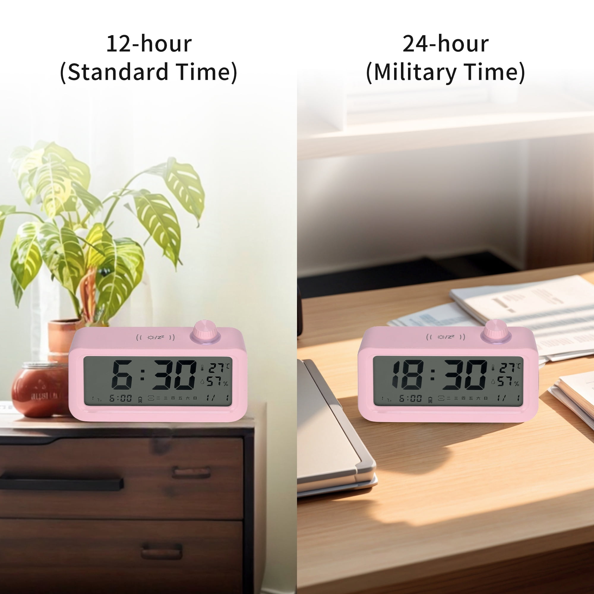 Unique Bargains Triple Digital Alarm Clock Snooze for Deep Sleepers Blue