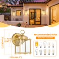 thumbnail image 2 of Farol de pared para exteriores MATAMEYE, dorado, impermeable, 21 x 21 cm, 120 V, 2 of 8