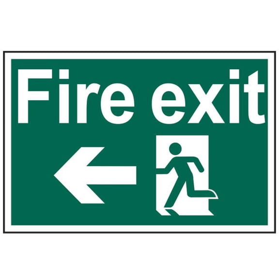 Scan - Fire Exit Running Man Arrow Left - PVC 300 x 200mm