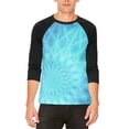 thumbnail image 1 of Jack Frost Snowflake Fractal Mandala Mens Raglan T Shirt, 1 of 2