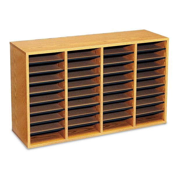 Safco Products Wood Laminate Literature Sorter 36 Sections 39 1 4 X 11 3 4 X 24 Medium Oak Walmart Com Walmart Com