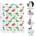thumbnail image 4 of White Cartoon Dinosaurs Geometric Shapes Pattern Blanket,Comfortable Soft Flannel Throw Blanket,All Season,Warm Lightweight Blankets for Sofa Bed Couch Living Room Chair,30"x40", 4 of 4