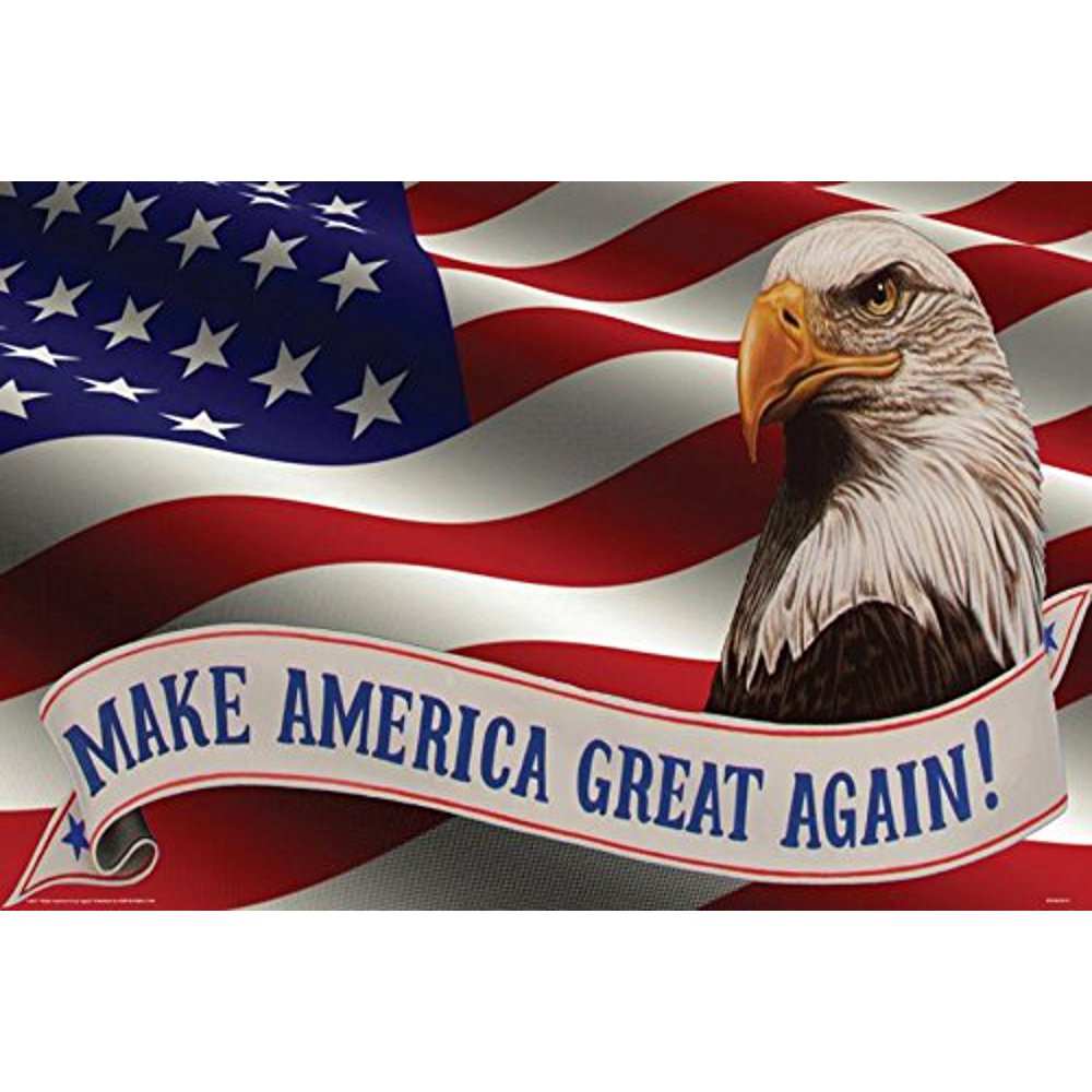 Eagle and Flag Make America Great Again Slogan by Darryl Vlasak 36x24