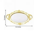 thumbnail image 2 of BalsaCircle 14" x 10" White Gold Metallic Oval Mirror Serving Tray Handles, 2 of 8