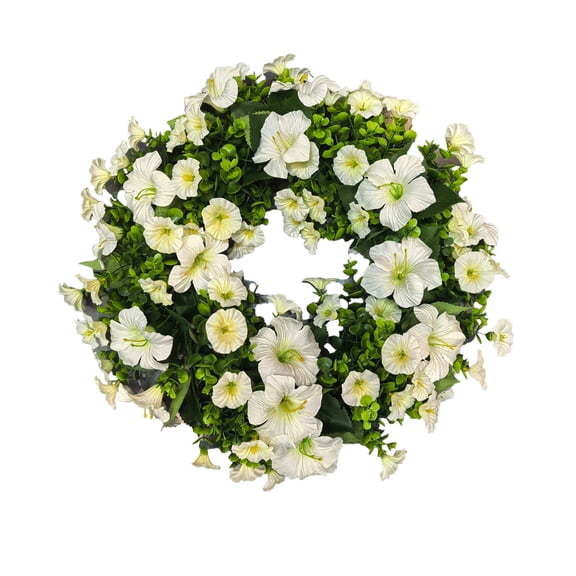 ToyKingdee Spring Summer Wreaths for Front Door, Artificial Fake Flowers Silk Floral Wreaths with Faux Plants Green Eucalyptus Leaves for Outdoors Farmhouse Wall Wedding