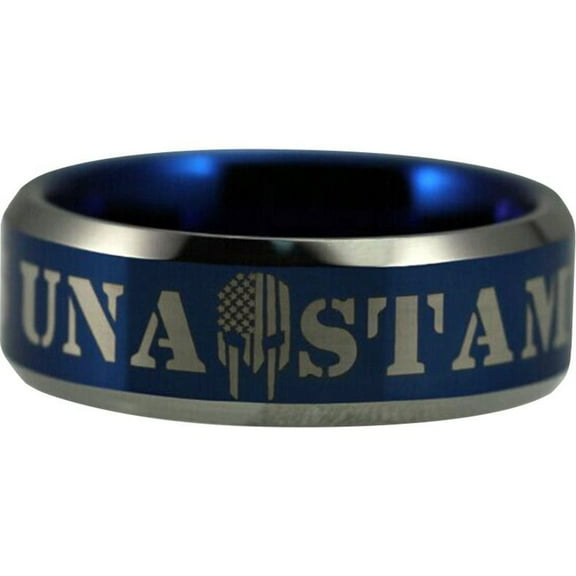 Una Stamus Police Tungsten Carbide Ring (Blue)