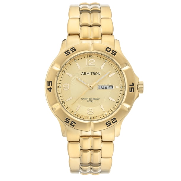Amitron Roxy Watch Armitron - Armitron Men's Gold-Tone and Champagne Day Date Dress Watch ...