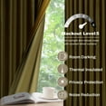 thumbnail image 4 of Lapalife 2 Panels Luxury Blackout Velvet Curtains, 96 inches Length Rod Pocket Thermal Insulated Soft Elegant Window Curtains for Bedroom Living Room, Gold, 4 of 8