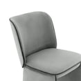 thumbnail image 5 of Maklaine Modern Contemporary Gray Finish Velvet Dining Chair, 5 of 7