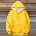 thumbnail image 2 of Clearance! Yajing Oversized Hoodies for Women Gnveub Women's Casual Winter Warm Fleece Lined Hooded Sweatshirt Thick Pullover Plus with Pockets Hoodies for Women Yellow L, 2 of 4