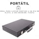 thumbnail image 3 of Backgammon Hanylish de Cuero Sintético con Estuche, Set Completo, Negro, 3 of 4
