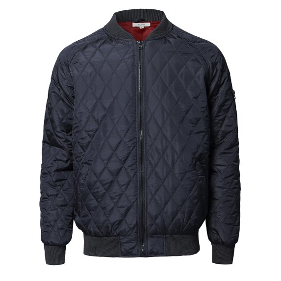 FashionOutfit Men's Casual Basic Quilted Bomber Jacket