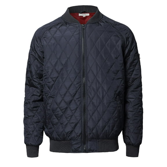 FashionOutfit Men's Casual Basic Quilted Bomber Jacket