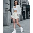 thumbnail image 6 of FITOP Women's High Waisted Running Shorts Quick Dry Athletic Casual Shorts with Zipper Pockets,White,Size M, 6 of 6