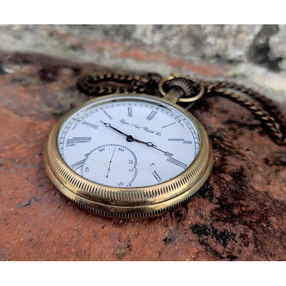 Elgin Pocket Watch – Retro Quartz Vintage Style with Chain – Ideal Wedding Gift, Groomsmen Gift, Christmas Gift for Him