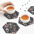thumbnail image 7 of Disketp Wildflower Watercolor 1 Funny Coasters,6 Pcs Leather Coasters with Holder, Perfect Housewarming Hostess Gifts,Protect Furniture from Water Marks Scratch and Damage,Hexagon, 7 of 7