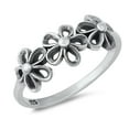 thumbnail image 1 of Retro 60's Daisy Chain Ring .925 Sterling Silver Band Jewelry Female Male Unisex Size 10, 1 of 4