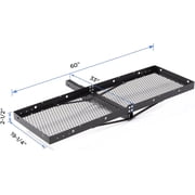 Rockland 60 x 20 Foldable Steel Cargo Carrier with 2” and 1.25” Receiver Bar, 500 LBS Capacity, Heavy-Duty Luggage Basket for SUV, Truck, Trailer, Rear Mounted Rack with Folding Design 10101168