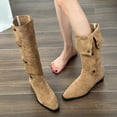 thumbnail image 6 of YUNAFFT Women's Boots Clearance, Women's Oversized Back Zipper Boots Non-slip Boots With Thick Heels, 6 of 9