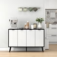 thumbnail image 1 of Coffee bar with Side Panel cabinets, Hidden Kitchen Box with Storage Function, Modern self-Service Dining Table Coffee bar, Suitable for Dining Rooms, Living Rooms, and corridors,black, 1 of 7