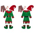 thumbnail image 3 of Conjunto de accesorios para disfraz de elfo para fiesta de Navidad y Halloween para niños y niñas, orejas de elfo, campanas, pompones, sombrero de Navidad, vestido, zapatos con cinturón, 3 of 5