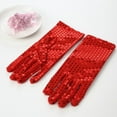 thumbnail image 3 of Fgnfyis Gants à Paillettes Colorés pour Femmes pour Décoration de Robe, Fête et Événements de Performance Rouge, 3 of 4
