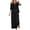 Black, variant on Women's Cotton Linen Embroidered Shirt and Wide Leg Pants Two Piece Set