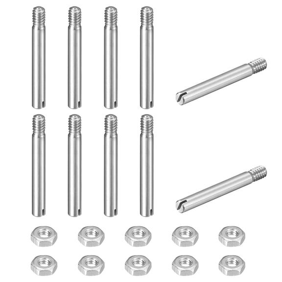 10Pack Slotted Cylindrical Pin, M2 x 16mm 304 Stainless Steel Dowel with Nut