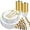 White, variant on 350 PCS Pink and Gold Plastic Plates Plastic Dinnerware Set for 50 Guests 100 Disposable Plates 150 Sierwares 50 Cups 50 Napkins for Party Wedding Graduation