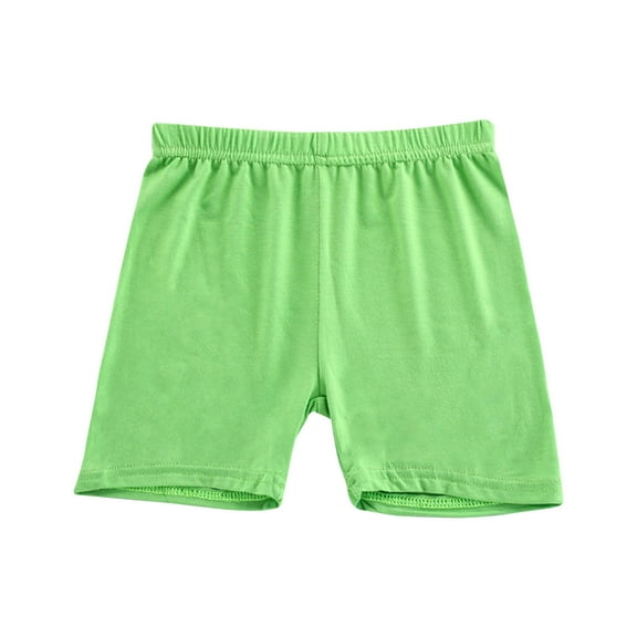 LNWUY Children Girl Stretch Cotton Span High Waist Active Basic Short Leggings Outdoor Solid Color Casual Sport Short Pant Green 8 Years