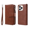 thumbnail image 2 of Allytech Detachable Wallet Case for Apple iPhone 15 Pro, Vintage PU Leather Folio Flip Wallet Case Multiple Cards Slots Kickstand Shockproof Protective Phone Case for iPhone 15 Pro - Brown, 2 of 17