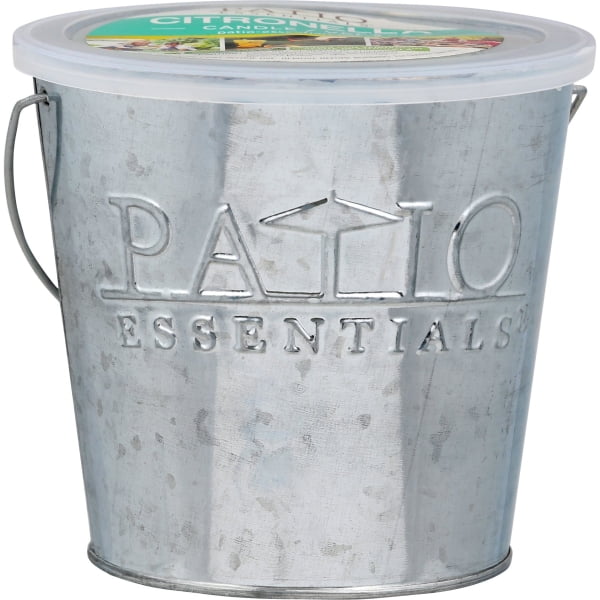 17 oz Patio Essentials Citronella Candle Galvanized Bucket, 3 pk
