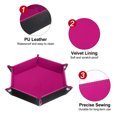 thumbnail image 4 of Uxcell PU Leather Dice Tray Unisex Folding Hexagon Dice Tray, Rose Red, 4 of 7
