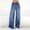 dark blue, variant on Women's Casual Solid Wide Leg Pants Zipper Fly Pocket High Waist Jeans Trousers