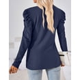 thumbnail image 5 of Alsol Lamesa Womens Long Puff Sleeve Fall Tops Dressy Crewneck Knit Top Casual 2023 Trendy Tshirts Blouses Shirts for Women, 5 of 6