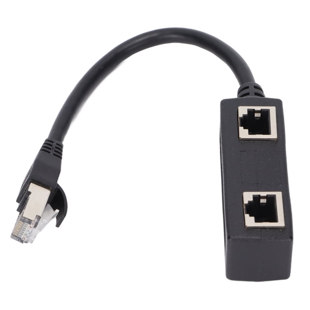 Adaptador divisor RJ45 de 1 puerto macho a 2 puertos hembra, conector Ethernet para red doméstica y oficina.