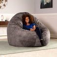 thumbnail image 6 of Jaxx 6 Foot Cocoon - Premium Giant Bean Bag for Adults - Padded Microvelvet, Pewter, 6 of 7