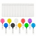 thumbnail image 1 of MUKA 50 Pcs Bobines de Badge Rétractables Translucides avec Style Vertical Porte-Badge de Carte d'Identité, 1 of 8