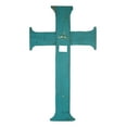 thumbnail image 5 of Large 21"H Rustic Wester Star Braided Ropes Turquoise Wood Layered Wall Cross, 5 of 5